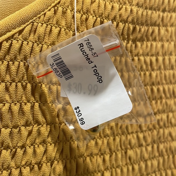 NWT Hyfve Gold Ruched Blouse, Sz. M, Sz. L - Picture 4 of 7